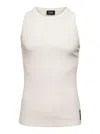 Fendi White Sleeveless Top In Techno Fabric Stretch Man In Neutral