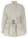 Fendi Contrasting Striped Cotton-silk Blouson In White