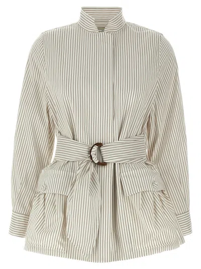 FENDI WHITE STRIPED BLOUSON