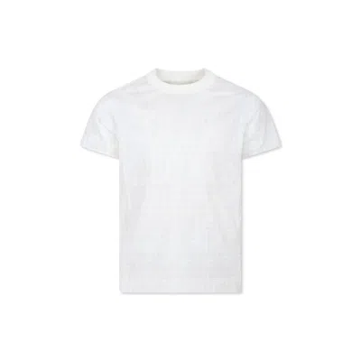 Fendi Kids' White T- Shirt For Boy With Ff