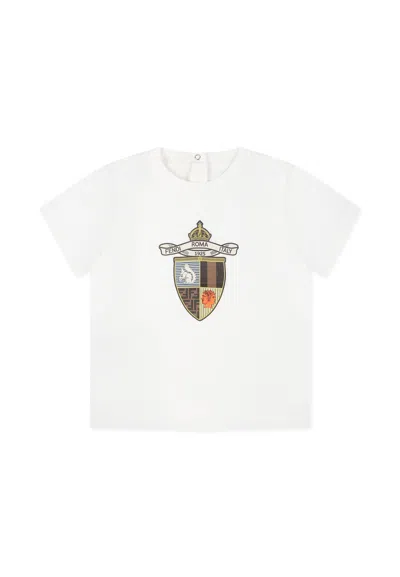 Fendi White T-shirt For Baby Boy With Crest