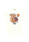 Fendi White T-shirt For Kids With Squirrel Print In White