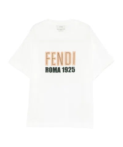 FENDI FENDI KIDS LOGO PRINTED CREWNECK T-SHIRT