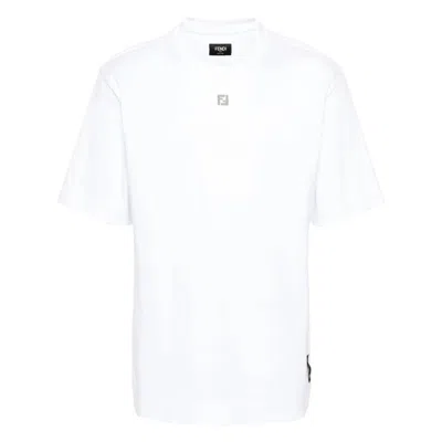 FENDI FENDI WHITE T-SHIRTS & VESTS - T-SHIRTS MEN