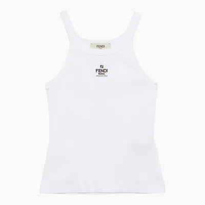 Fendi Tank Top With Logo In White