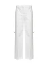 Fendi White Technical Canvas Straight-leg Trousers In Pattern