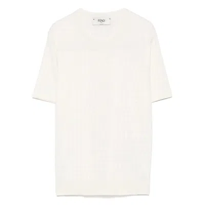 FENDI FENDI WHITE TOPS - T-SHIRTS & JERSEYS WOMEN