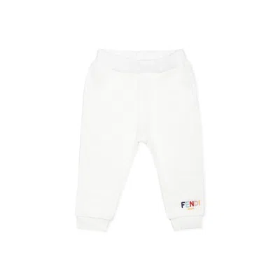 Fendi White Trousers For Babykids With Lgoo