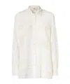 Fendi White Viscose And Silk Burnout Shirt In White