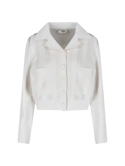 Fendi White Viscose Blouson