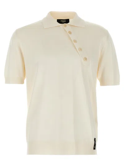FENDI WHITE VISCOSE POLO