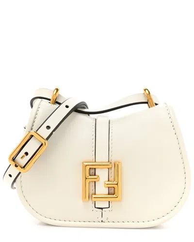 Fendi White Vitello Brenta Leather Cher Mini  C'mon (authentic Pre-loved)
