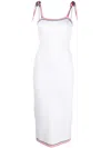 Fendi Mirror Effect Logo Long Dress In White