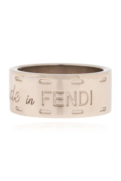 Fendi Wide Band Ring In Silver