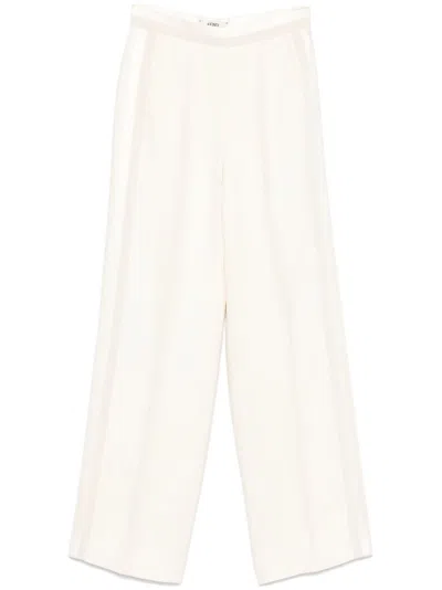 FENDI PANELLED WIDE-LEG TROUSERS - WOMEN'S - SILK/WOOL