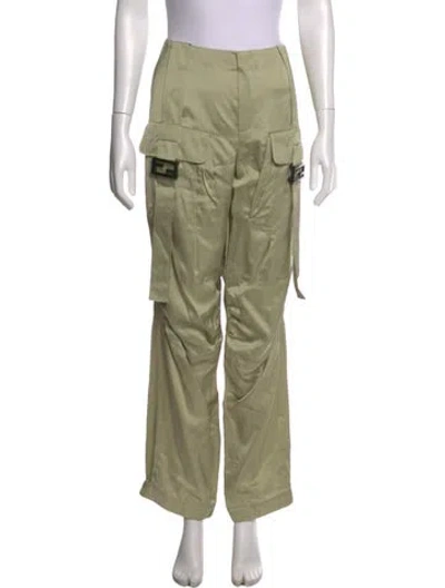 Pre-owned Fendi Wide Leg Pants In Green