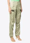 Fendi Wide-leg Satin Cargo Pants In Green