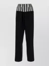Fendi Wool Crepe Trousers In Black