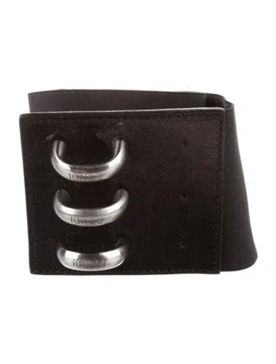 Pre-owned Fendi Wide Neoprene Waist Belt In Black