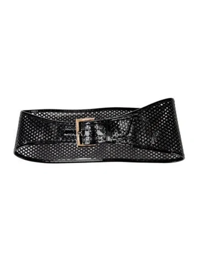 Pre-owned Fendi Wide Pvc Waist Belt In Black