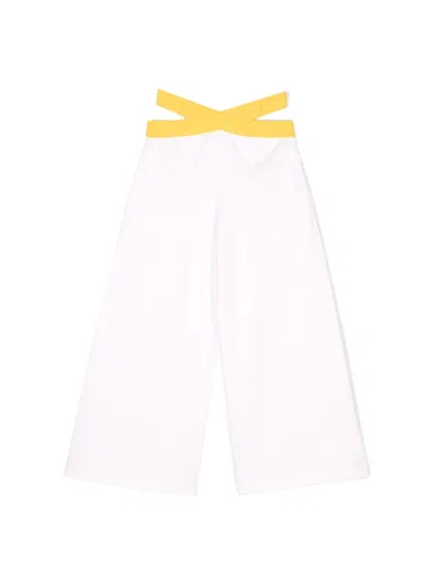 Fendi Wide Kids Sweatpants In Neutral