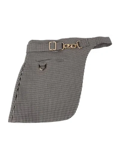 Pre-owned Fendi Wide Wool Waist Belt In Black