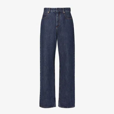 Fendi Wide-leg Denim Jeans In Blue