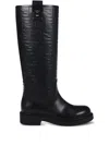 Fendi Wire Stamped Ff Motif High Boots Shoes In Animal Print