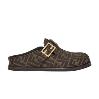 Pre-owned Fendi Wmns Feel Sabot 'ff Baguette - Brown'