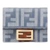 Fendi Ff-pattern Tri-fold Wallet In Blue