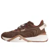 Fendi Chunky Sole Sneakers Featuring Perforated Design In Brown