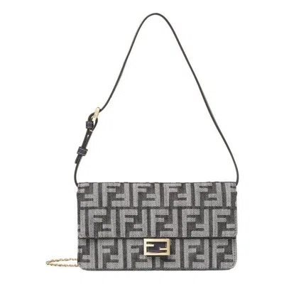 Fendi (wmns)  Fw25 Wallet On Chain Baguette 'blue'
