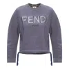 Fendi (wmns)  Logo Printing Hooded Long Sleeves Hoodie Gray