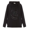 Fendi (wmns)  Ss21 Karligraphy Logo Printing Drawstring Hoodie Black