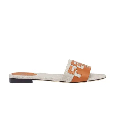 Pre-owned Fendi Wmns Signature Slide 'brown'