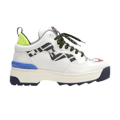 Pre-owned Fendi Wmns T-rex Leather High Sole 'white Blue Green'