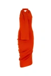 Fendi Halterneck Asymmetric Midi Dress In Multicolor