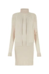 FENDI FENDI WOMAN LIGHT PINK STRETCH SILK BLEND MINI DRESS