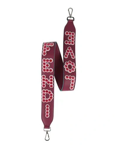 Fendi Woman Bag Strap Plum Size - Leather In Purple