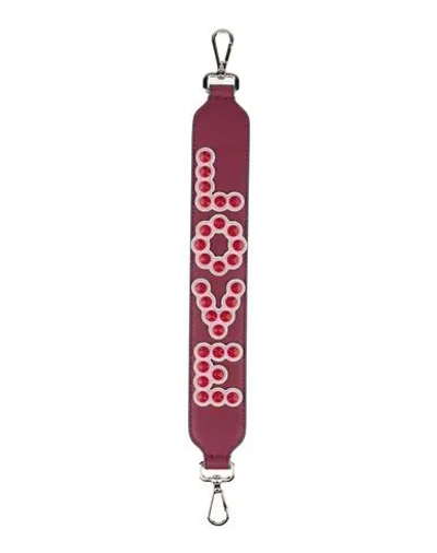 Fendi Woman Bag Strap Plum Size - Leather In Purple