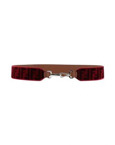 Fendi Woman Bag Strap Red Size - Textile Fibers, Calfskin