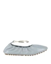 Fendi Filo Leather Ballerina Flat In Blue