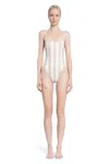 Fendi Reversible One-piece Swimsuit Women In Beige