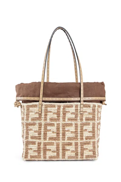 Fendi Woman Beige Top Handle Bags