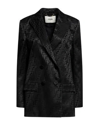 Fendi Woman Blazer Black Size 4 Silk