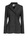 Fendi Woman Blazer Charcoal Size 6 Virgin Wool, Elastane, Polyester