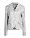 Fendi Woman Blazer Light Grey Size 6 Silk