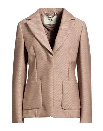 Fendi Woman Blazer Pink Size 6 Virgin Wool