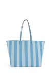 Fendi Blue Reversible Roll Large Shopper In Blue