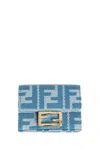 Fendi Micro Trifold Baguette Wallets And Card Holders Light Blue In Blue
